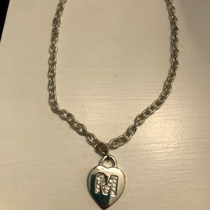 Limited Too bling letter M necklace